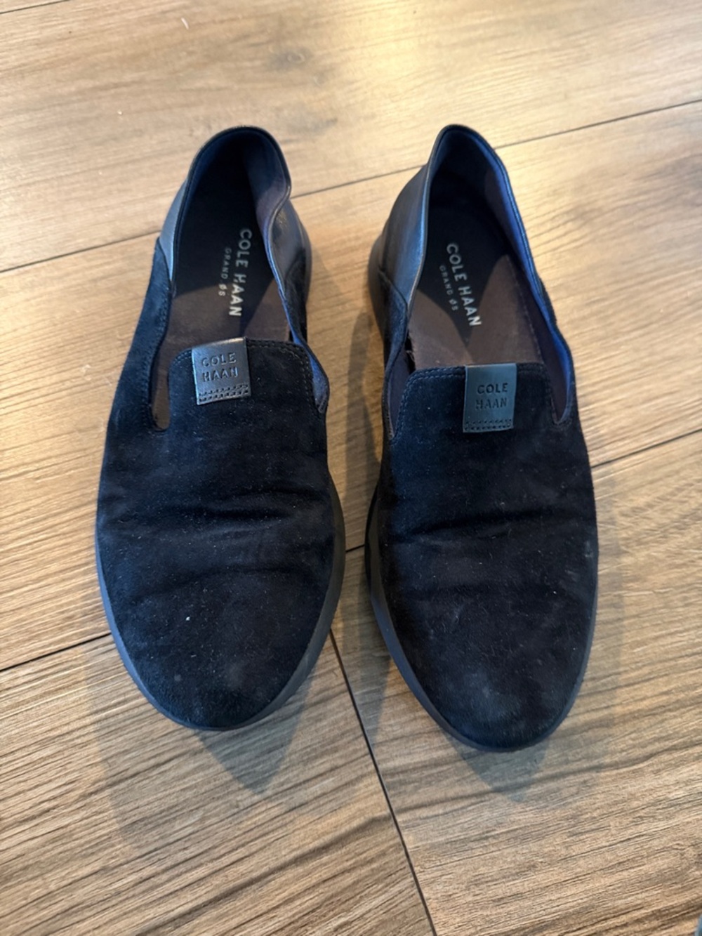 Cole Haan Black Suede Slip-On Loafers
